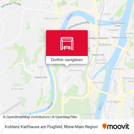 Koblenz Karthause am Flugfeld Karte