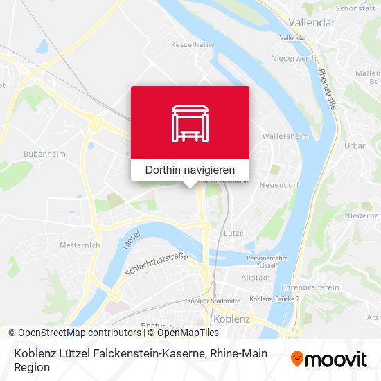 Koblenz Lützel Falckenstein-Kaserne Karte