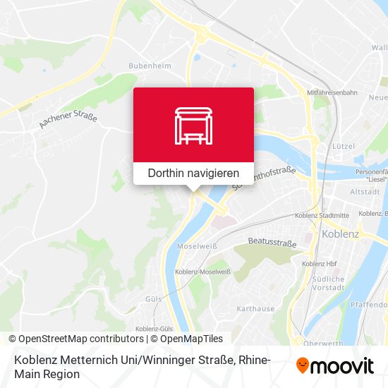 Koblenz Metternich Uni / Winninger Straße Karte