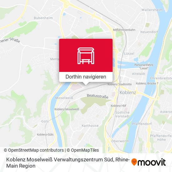 Koblenz Moselweiß Verwaltungszentrum Süd Karte