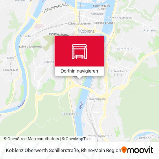 Koblenz Oberwerth Schillerstraße Karte