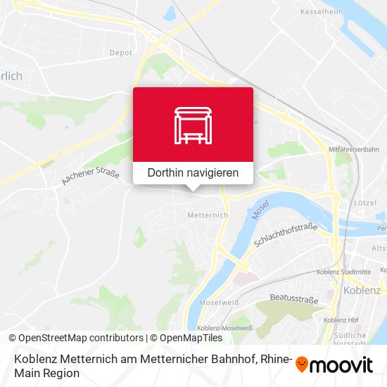 Koblenz Metternich am Metternicher Bahnhof Karte