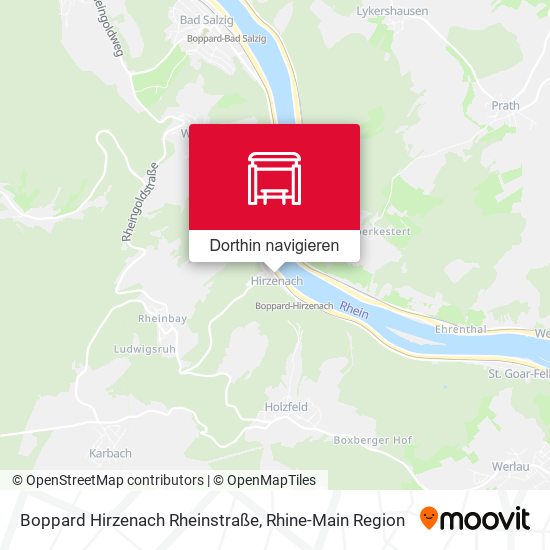 Boppard Hirzenach Rheinstraße Karte