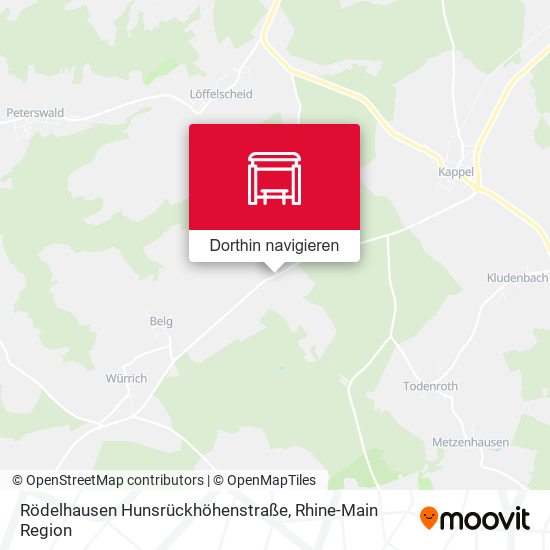 Rödelhausen Hunsrückhöhenstraße Karte