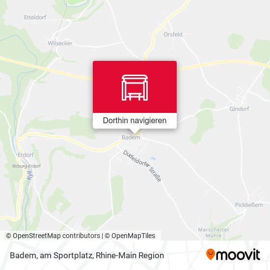 Badem, am Sportplatz Karte