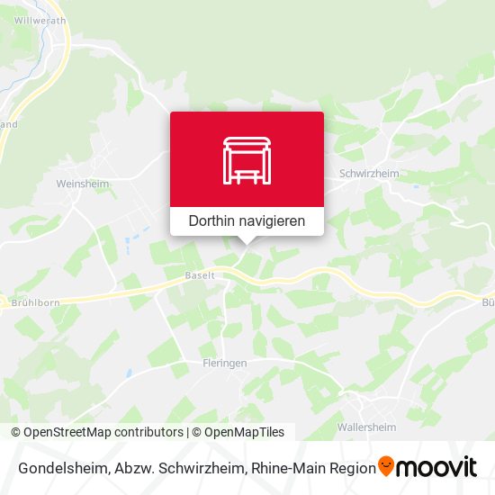 Gondelsheim, Abzw. Schwirzheim Karte