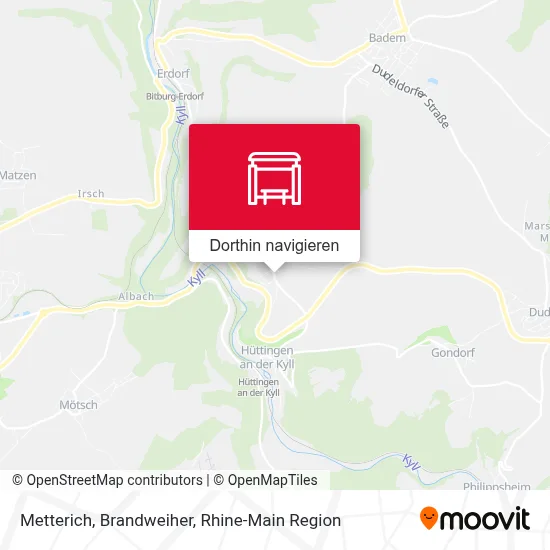 Metterich, Brandweiher Karte