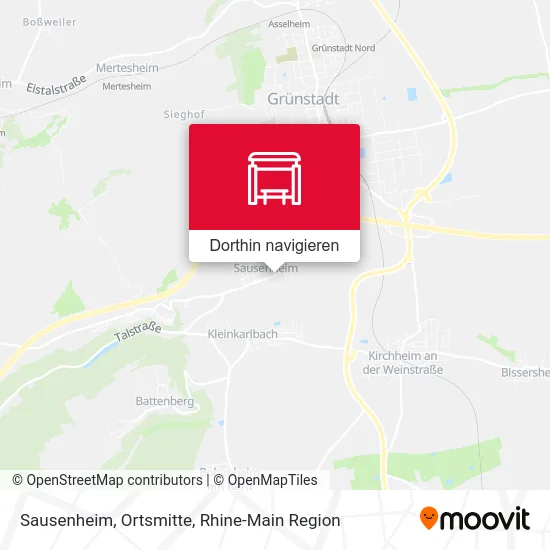 Sausenheim, Ortsmitte Karte