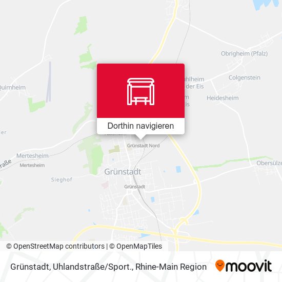 Grünstadt, Uhlandstraße/Sport. Karte