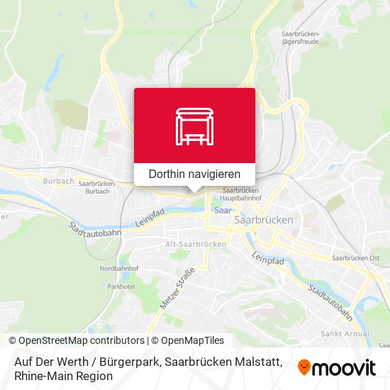 Auf Der Werth / Bürgerpark, Saarbrücken Malstatt Karte