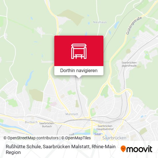Rußhütte Schule, Saarbrücken Malstatt Karte