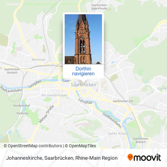 Johanneskirche, Saarbrücken Karte