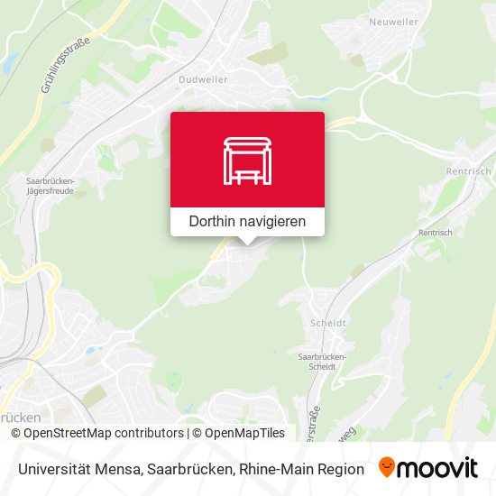 Universität Mensa, Saarbrücken Karte