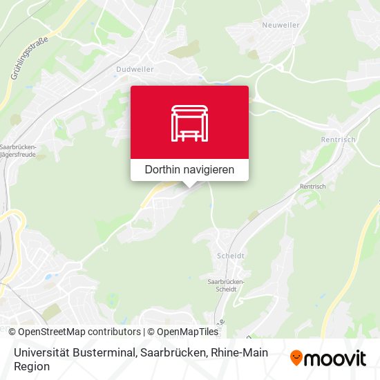 Universität Busterminal, Saarbrücken Karte