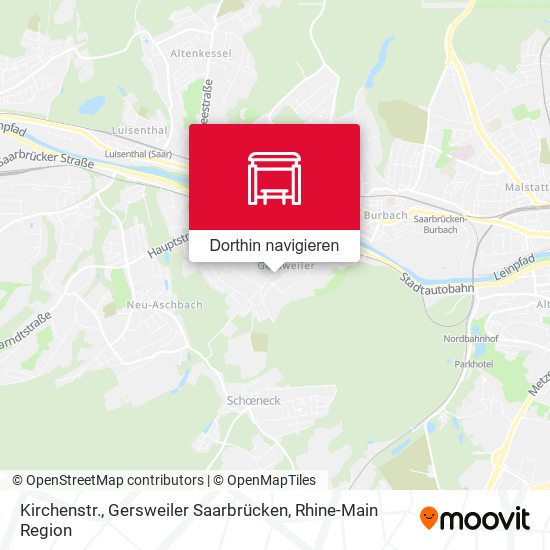 Kirchenstr., Gersweiler Saarbrücken Karte