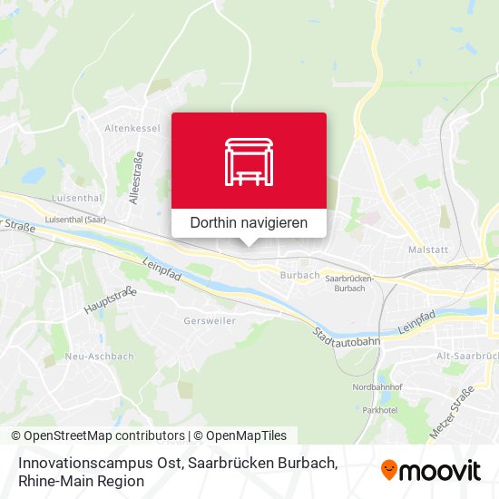 Innovationscampus Ost, Saarbrücken Burbach Karte