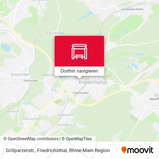 Grillparzerstr., Friedrichsthal Karte