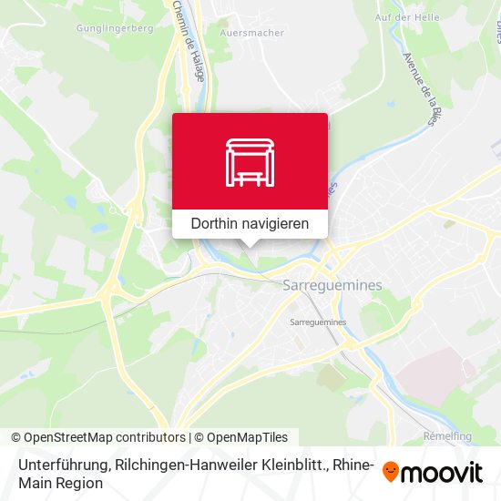 Unterführung, Rilchingen-Hanweiler Kleinblitt. Karte