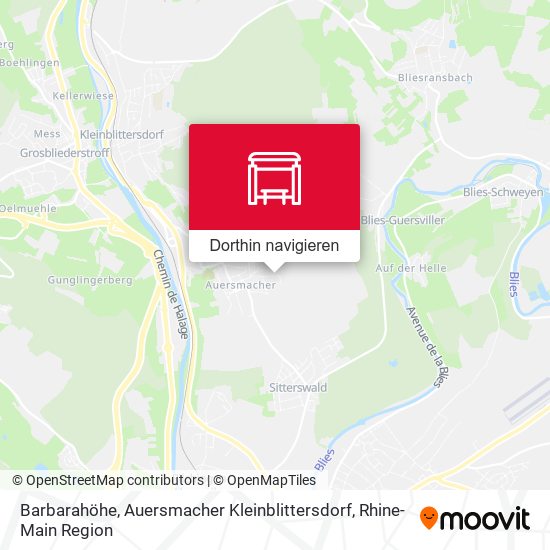 Barbarahöhe, Auersmacher Kleinblittersdorf Karte