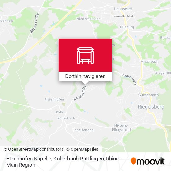Etzenhofen Kapelle, Köllerbach Püttlingen Karte