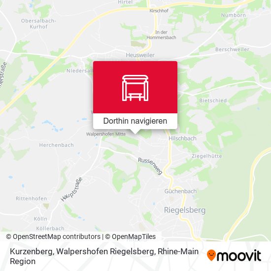 Kurzenberg, Walpershofen Riegelsberg Karte
