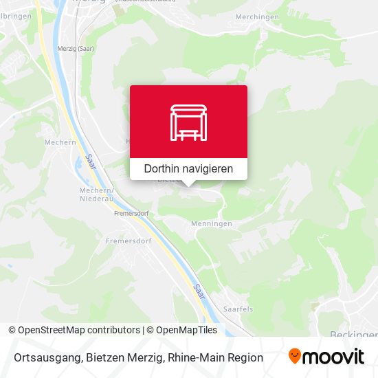 Ortsausgang, Bietzen Merzig Karte