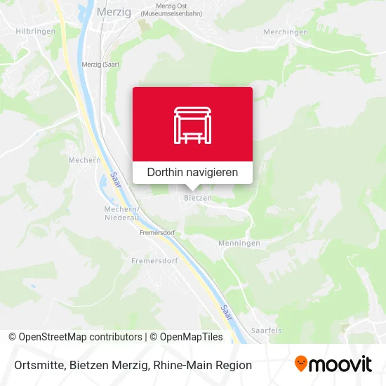 Ortsmitte, Bietzen Merzig Karte
