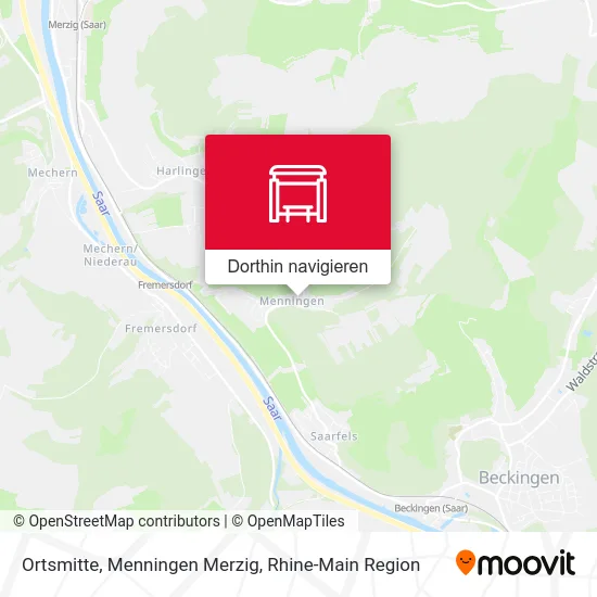 Ortsmitte, Menningen Merzig Karte