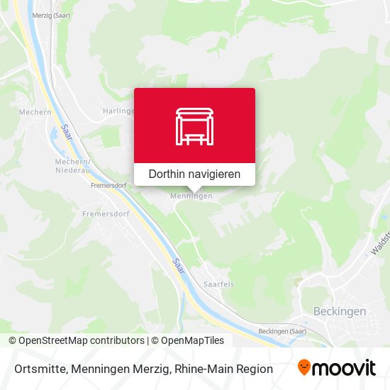 Ortsmitte, Menningen Merzig Karte