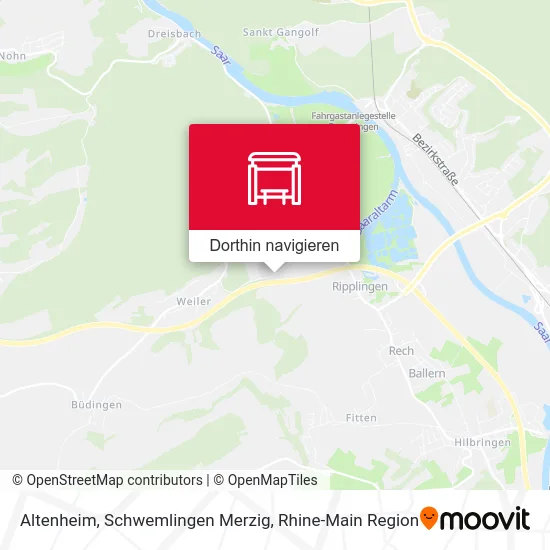 Altenheim, Schwemlingen Merzig Karte