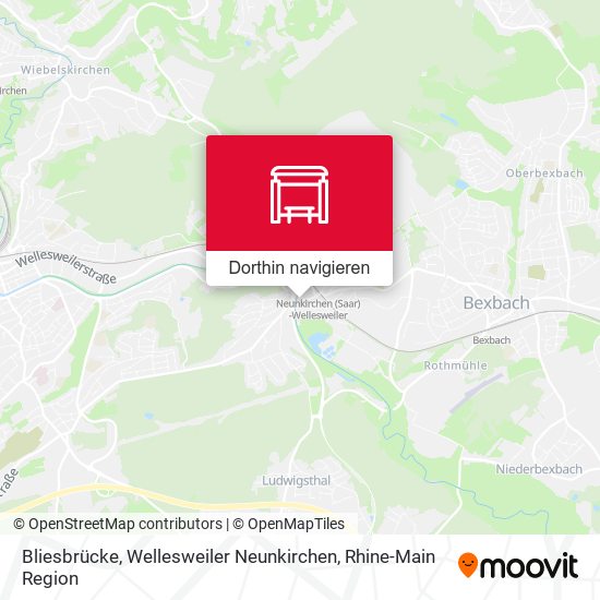 Bliesbrücke, Wellesweiler Neunkirchen Karte