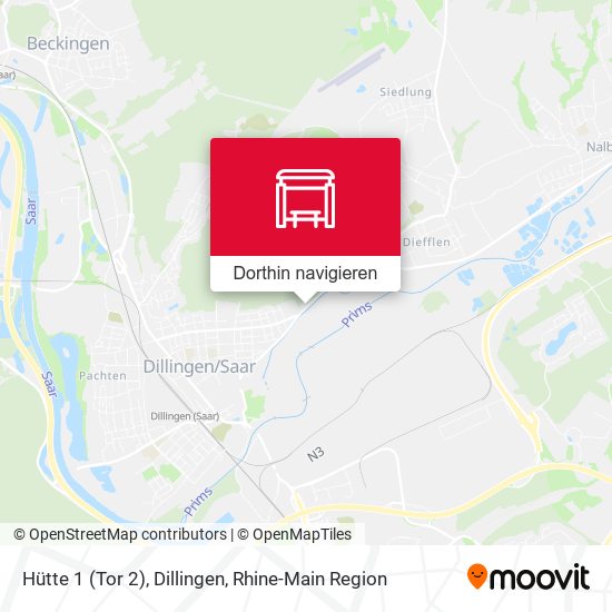 Hütte 1 (Tor 2), Dillingen Karte