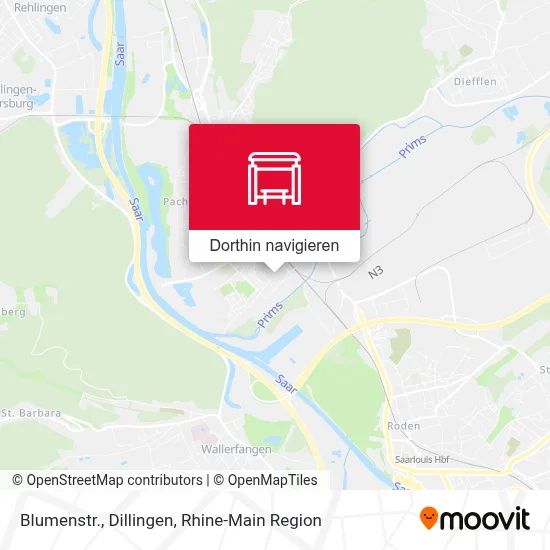 Blumenstr., Dillingen Karte