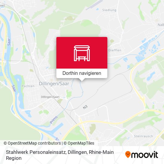 Stahlwerk Personaleinsatz, Dillingen Karte