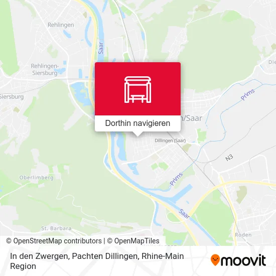 In den Zwergen, Pachten Dillingen Karte