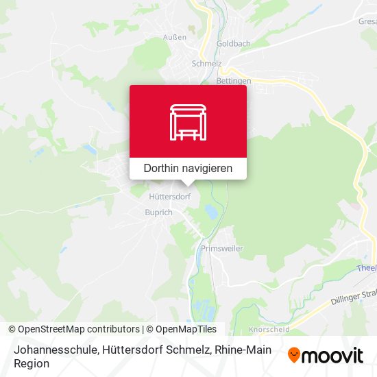 Johannesschule, Hüttersdorf Schmelz Karte