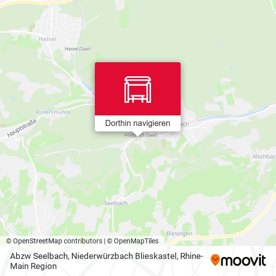 Abzw Seelbach, Niederwürzbach Blieskastel Karte