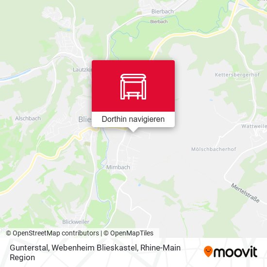 Gunterstal, Webenheim Blieskastel Karte