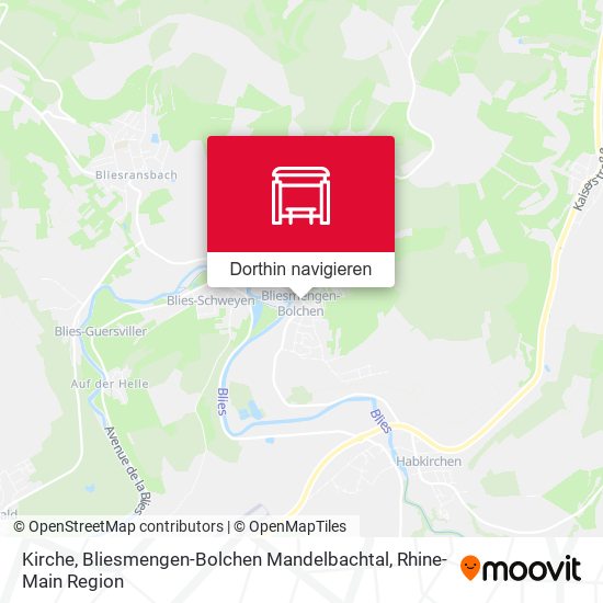 Kirche, Bliesmengen-Bolchen Mandelbachtal Karte