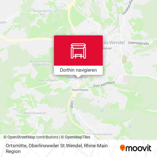 Ortsmitte, Oberlinxweiler St.Wendel Karte