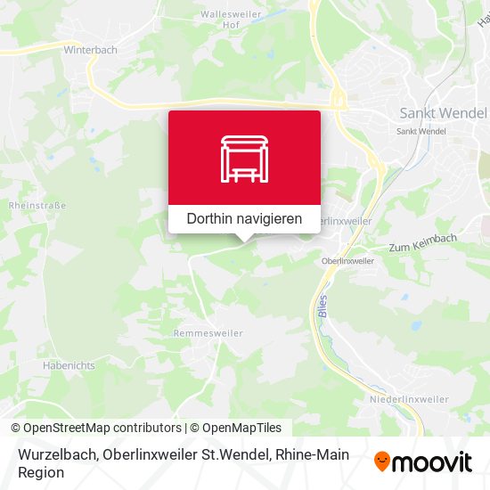 Wurzelbach, Oberlinxweiler St.Wendel Karte