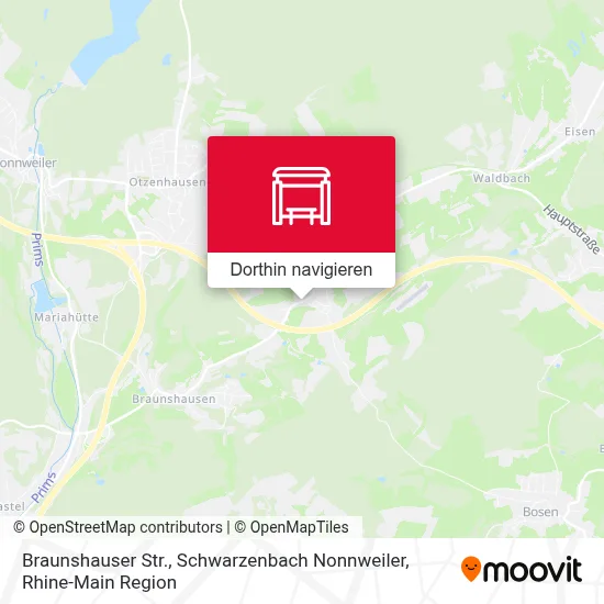 Braunshauser Str., Schwarzenbach Nonnweiler Karte