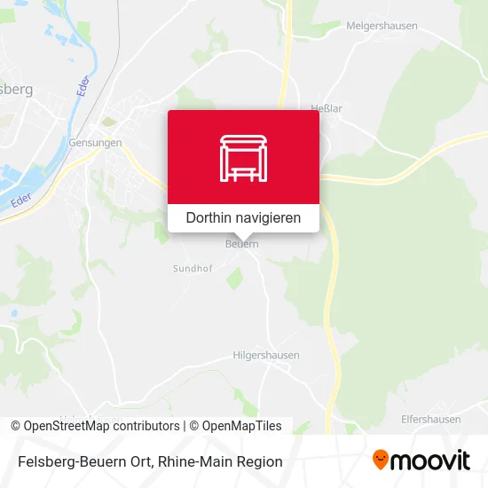 Felsberg-Beuern Ort Karte