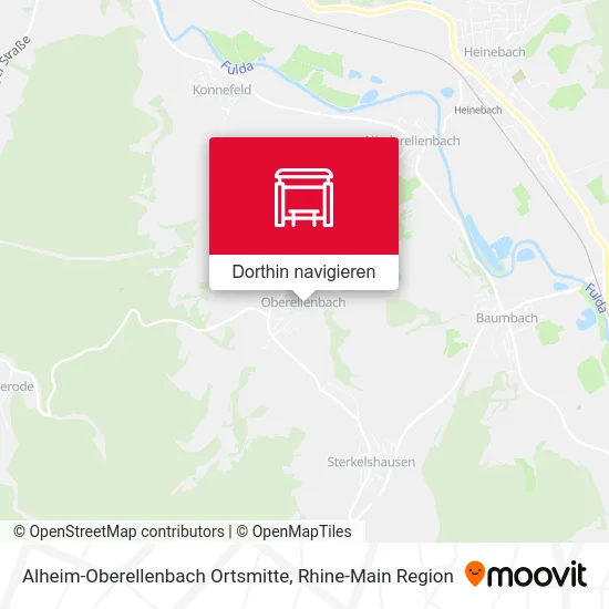Alheim-Oberellenbach Ortsmitte Karte