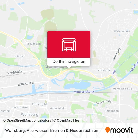 Wolfsburg, Allerwiesen Karte