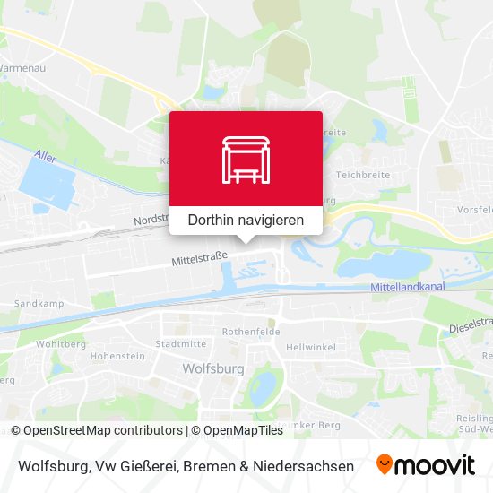 Wolfsburg, Vw Gießerei Karte