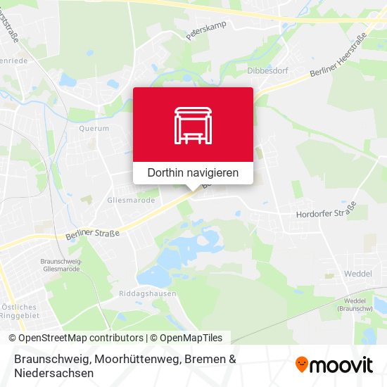 Braunschweig, Moorhüttenweg Karte