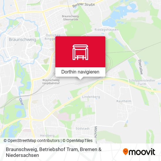 Braunschweig, Betriebshof Tram Karte