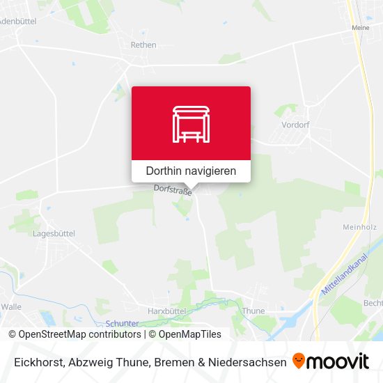 Eickhorst, Abzweig Thune Karte