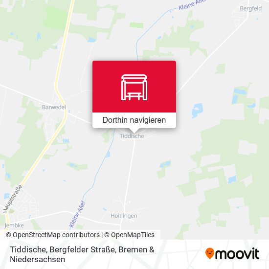 Tiddische, Bergfelder Straße Karte